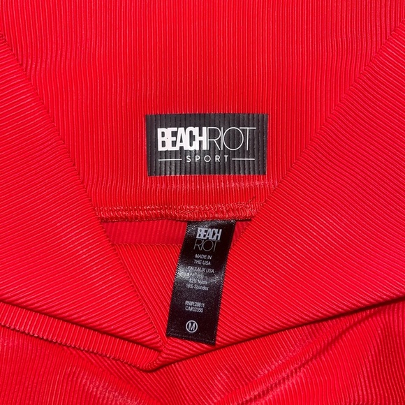 Beach Riot red ribbed high rise leggings - Picture 3 of 3